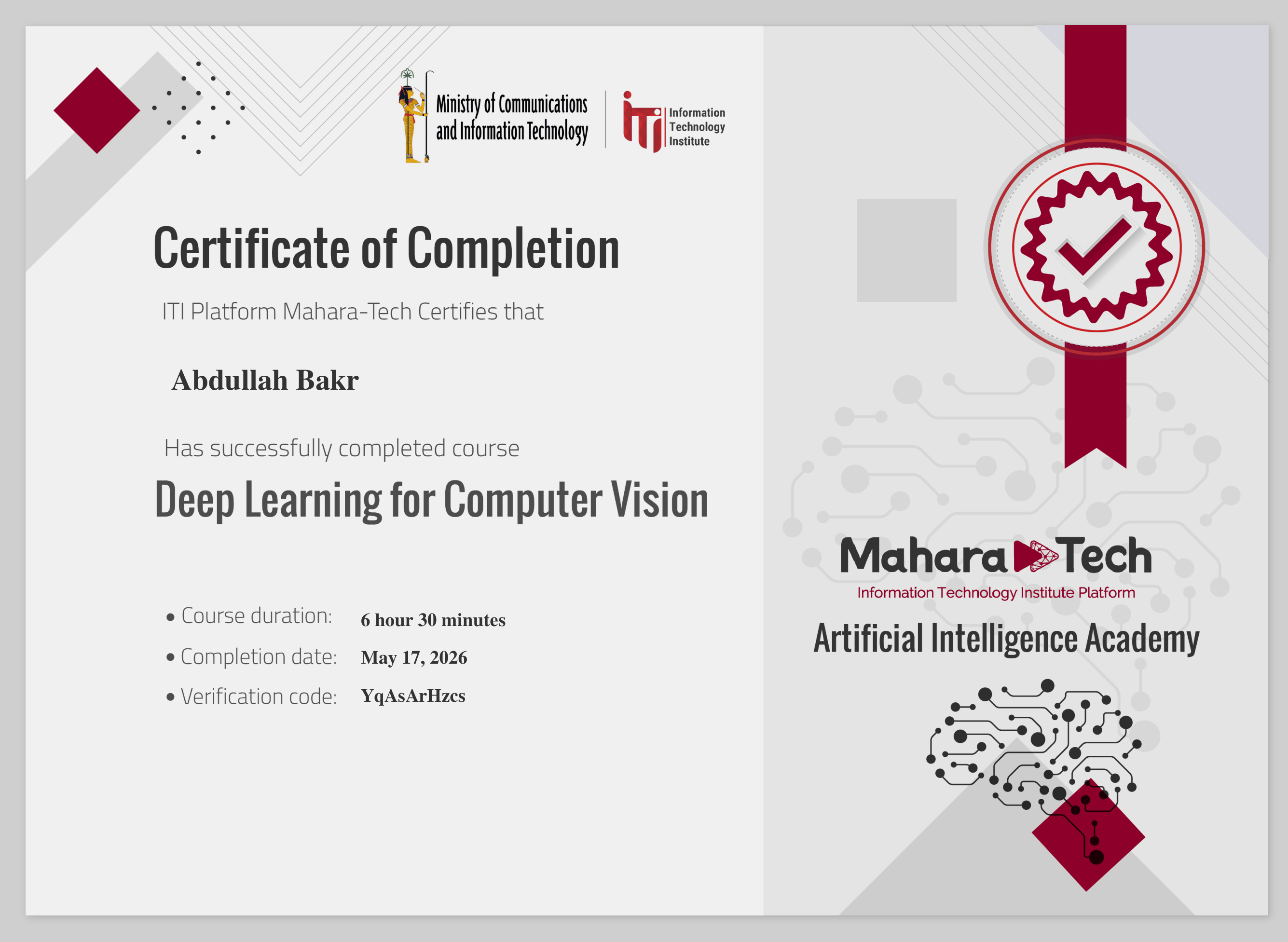 Deep Learning for Computer Vision